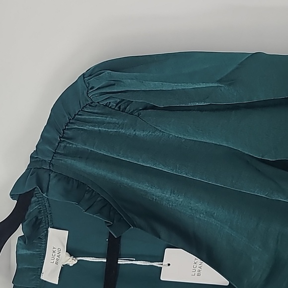 NWT Lucky Brand sea moss satin boho dress medium - Picture 3 of 8